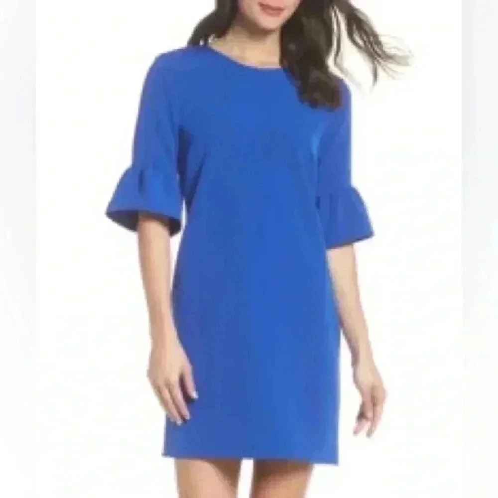 Charles Henry Blue Bell Sleeve Shift Dress Women’s Size Small S NWT